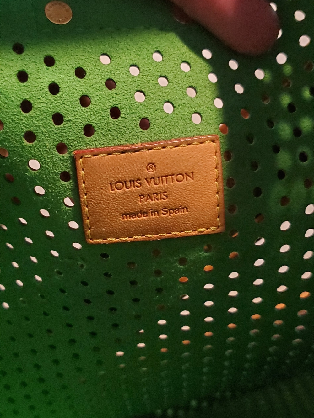 Louis Vuitton Brown & Green Perforated Monogram Shoulder Bag - Picture 12 of 12